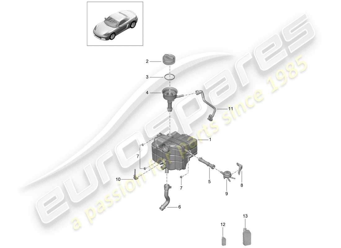 porsche 2020 (718 boxster) refroidissement par eau schéma des pièces