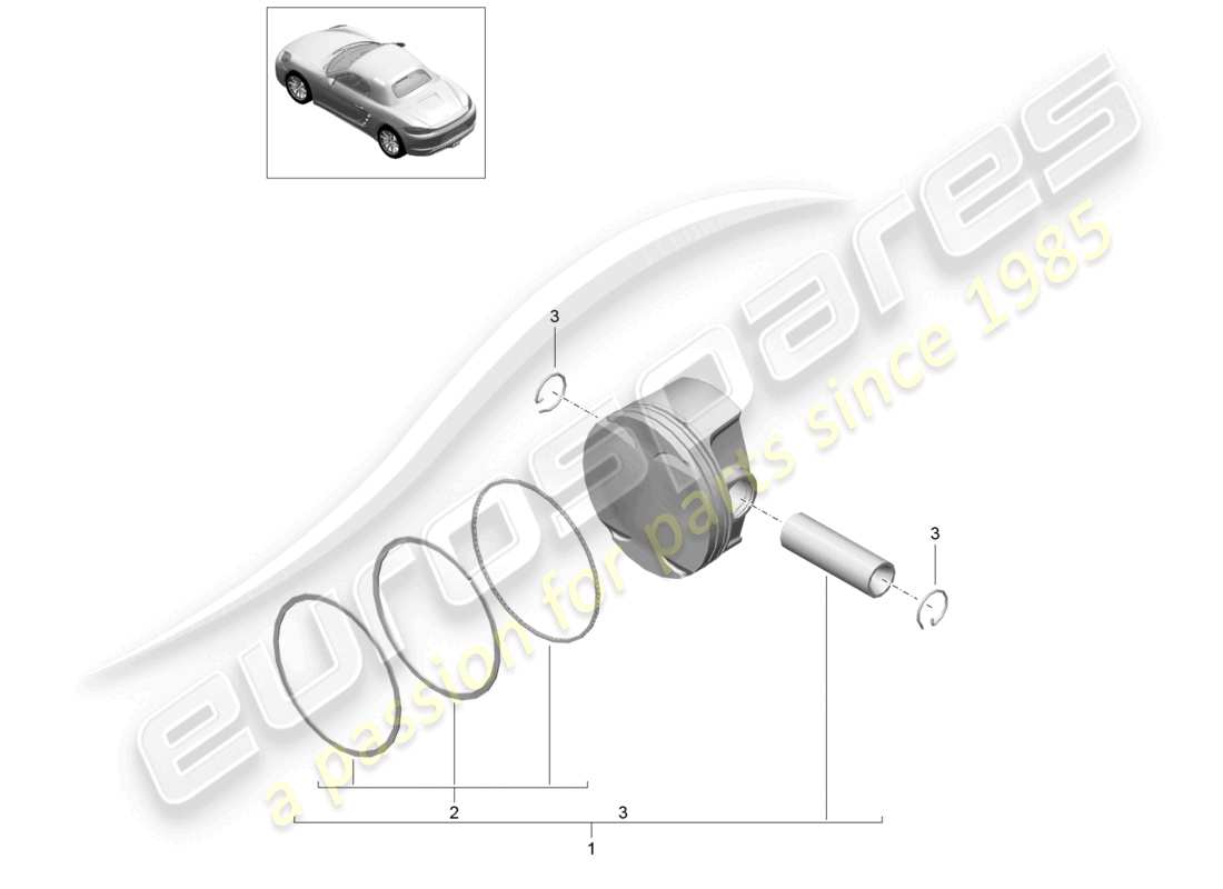 porsche 2020 (718 boxster) piston schéma des pièces