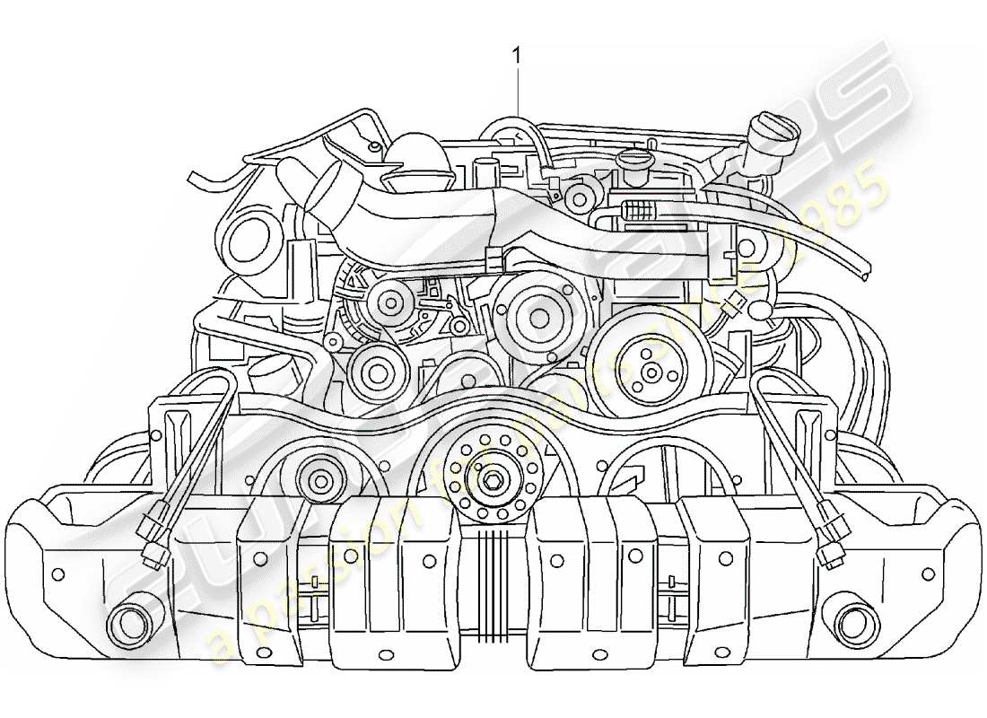 porsche 2002 (996 turbo / gt2) moteur de remplacement - - - prêt à l'installation - uniquement - inclus - radiateur de carburant schéma des pièces