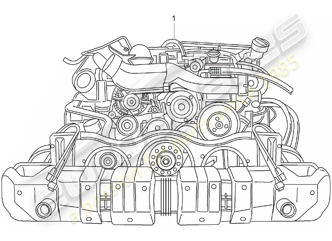 porsche 996 t/gt2 (2002) moteur de remplacement - - - prêt à l'installation - seulement - inclus - radiateur de carburant schéma des pièces