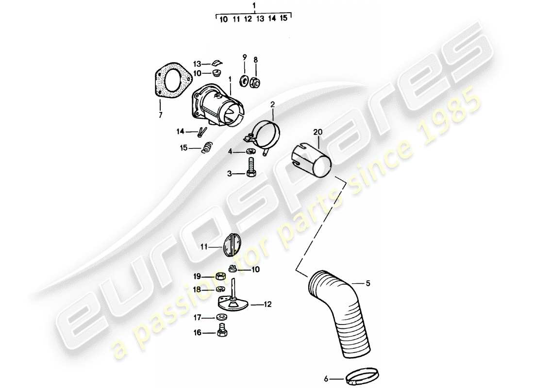 porsche 1978 (911) alimentation en air de chauffage schéma des pièces