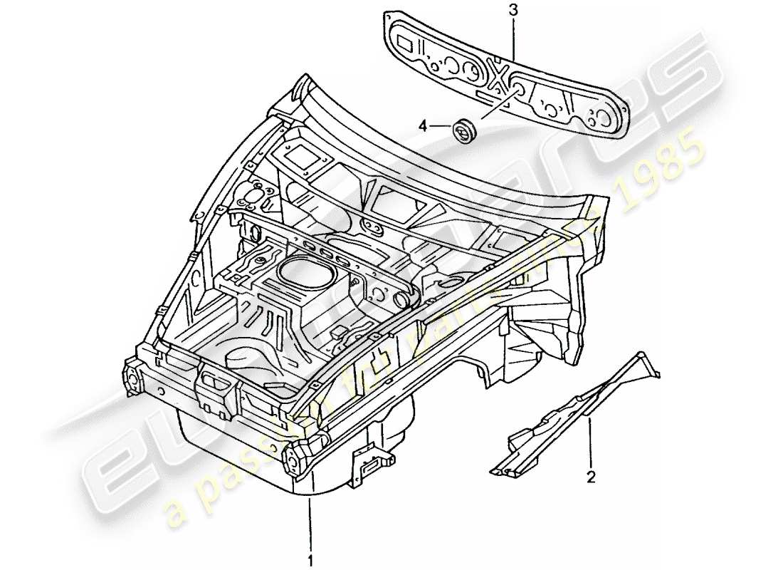 porsche 2002 (996 turbo / gt2) schéma des pièces front end