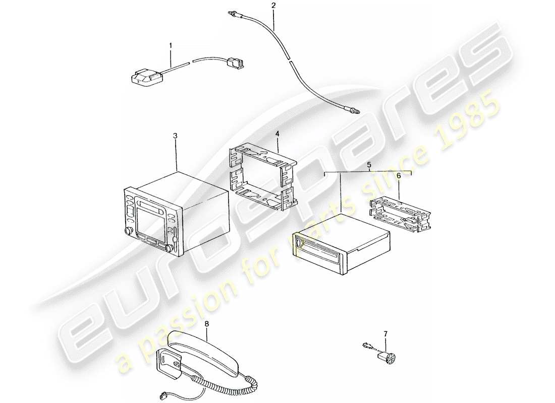 porsche 2001 (996 turbo / gt2) système de navigation - pièce de support/récepteur - d >> - mj 2002 schéma des pièces