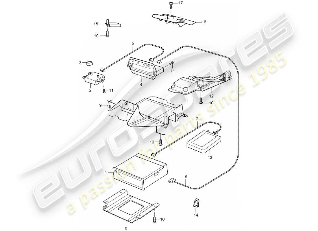 porsche 2006 (carrera gt) unité radio - système de navigation - téléphone schéma des pièces
