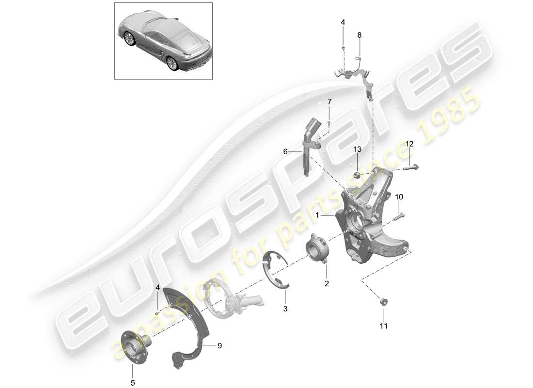 porsche 2016 (981 cayman gt4) essieu arrière schéma des pièces