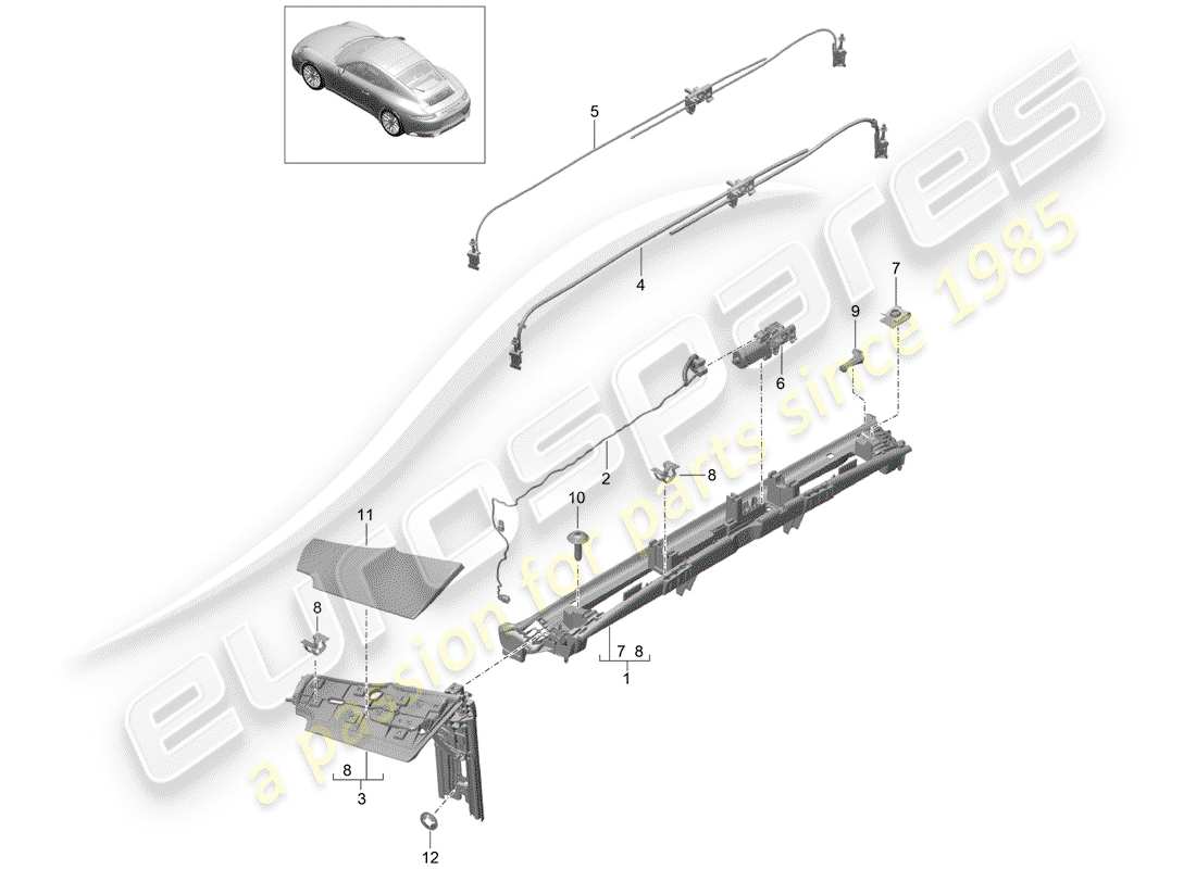 porsche 2017 (991-2) diagramme de pièce flap