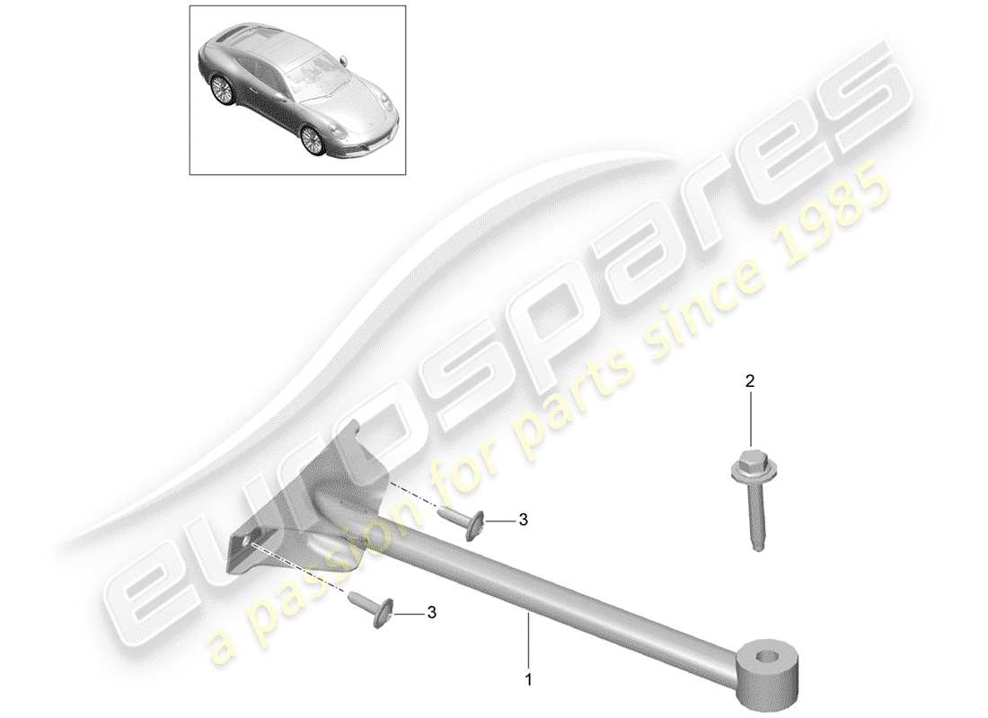 porsche 2017 (991-2) schéma des pièces de la jambe de force du dôme