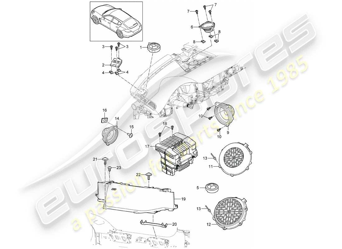 porsche 2012 (panamera 970) haut-parleur schéma des pièces