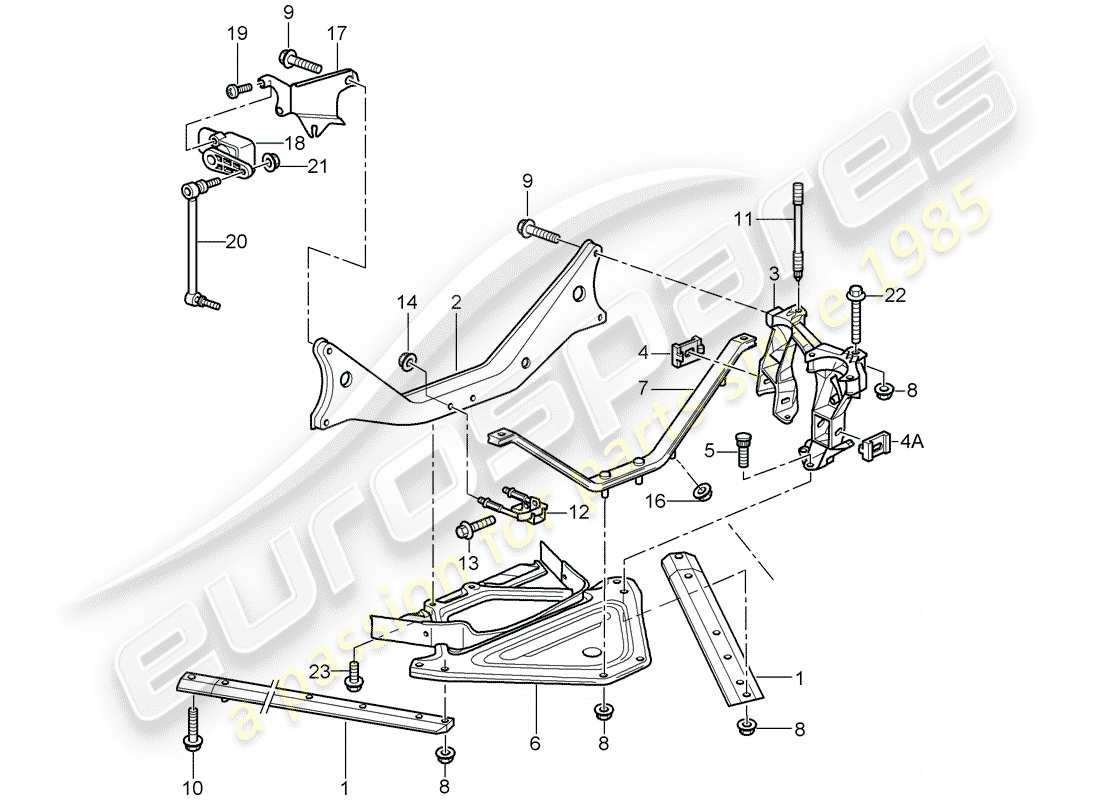 porsche 2005 (987 boxster) essieu arrière schéma des pièces
