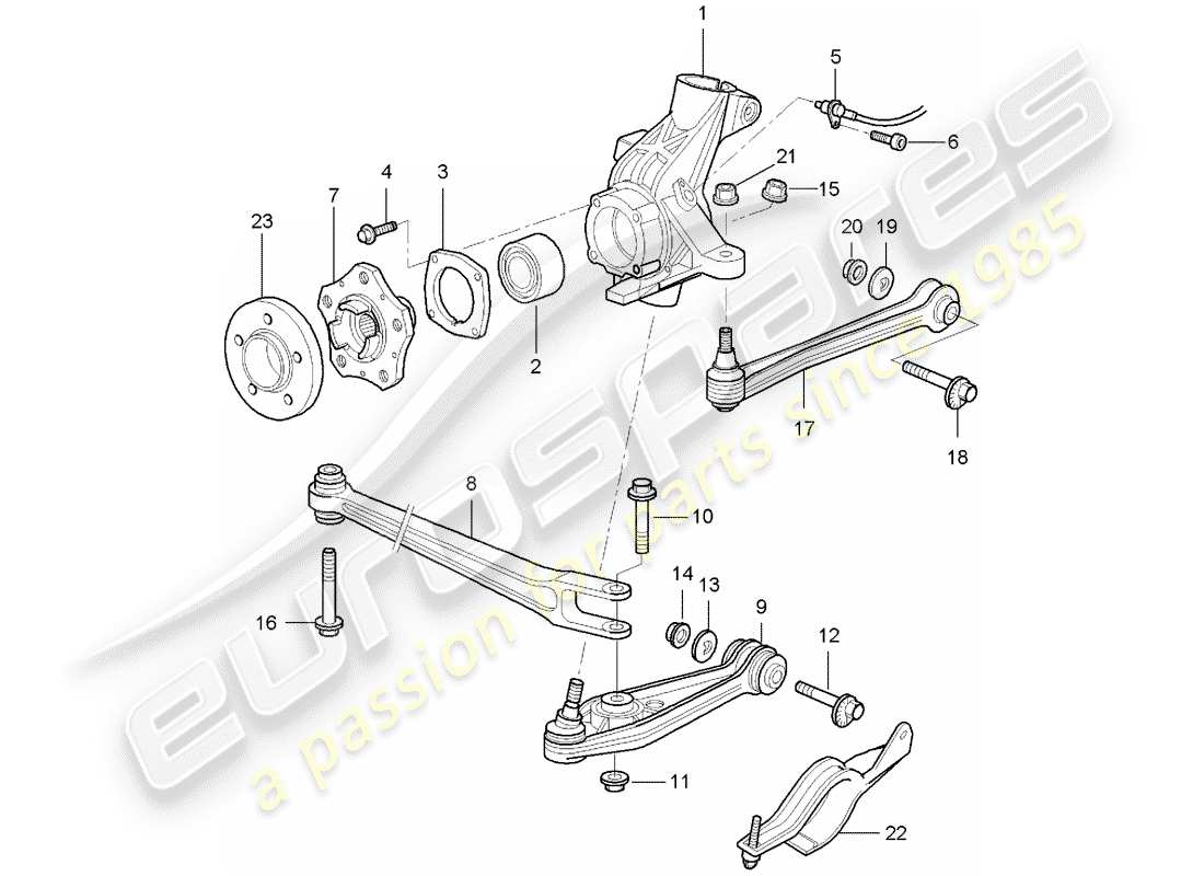 porsche 2005 (987 boxster) essieu arrière schéma des pièces
