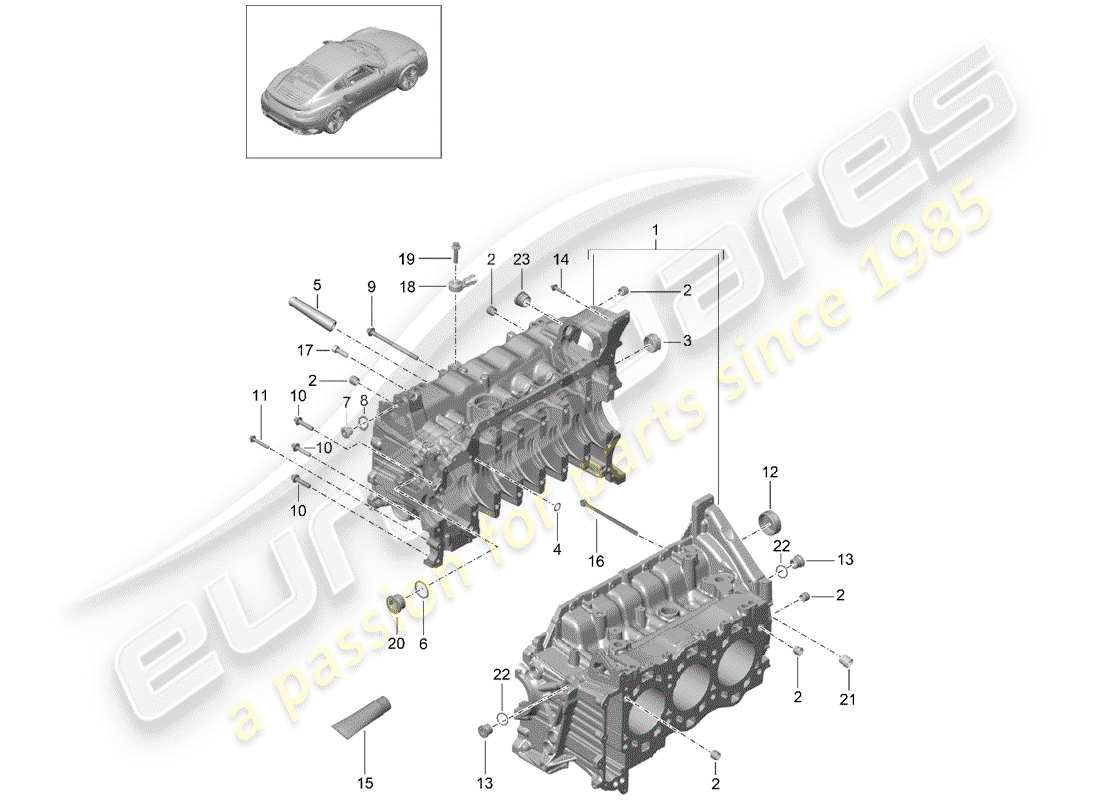 porsche 2015 (991-1 turbo) carter schéma des pièces