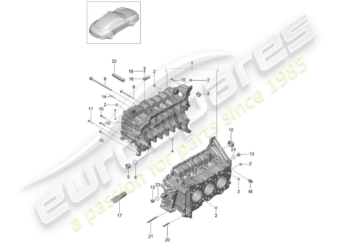 porsche 2013 (991-1) carter moteur schéma des pièces