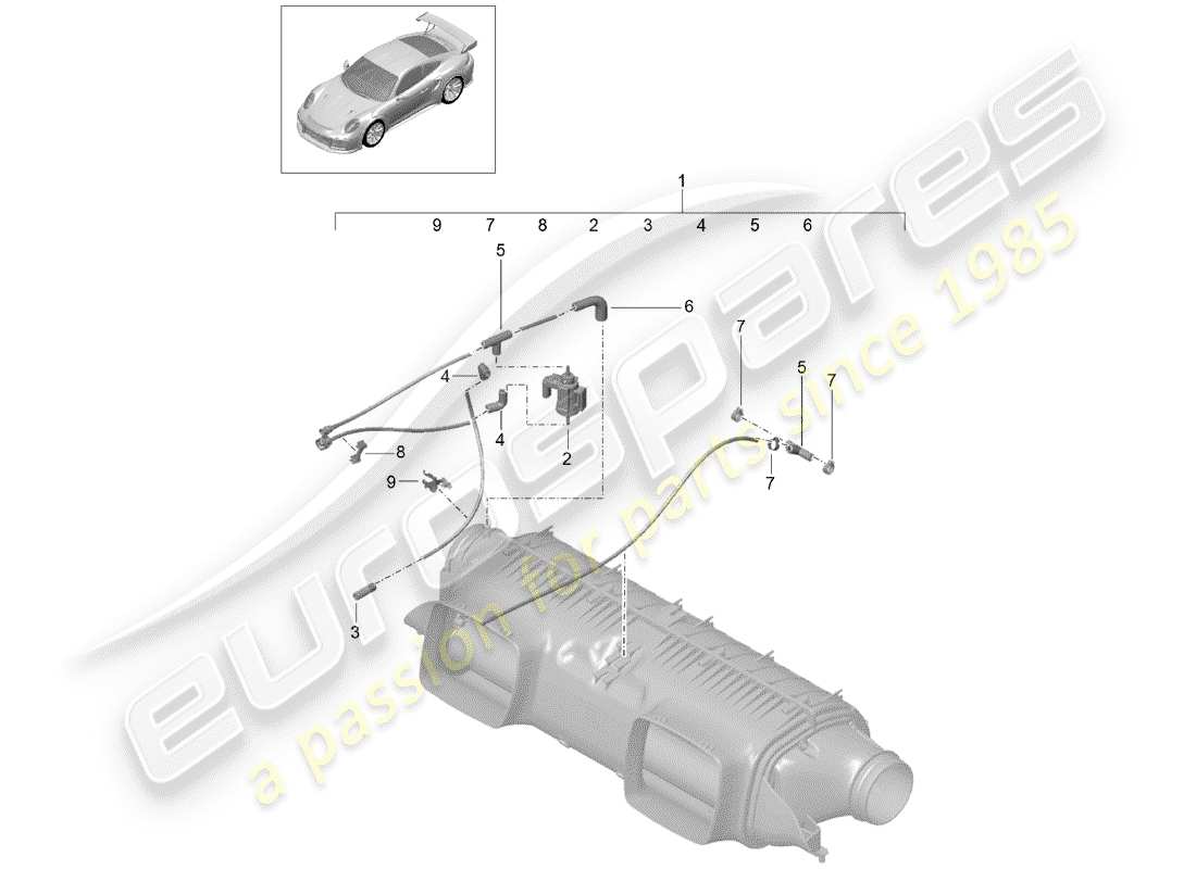 porsche 2015 (991-1 turbo) purificateur d'air schéma des pièces