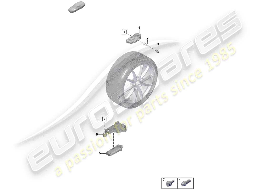 porsche 2020 (718 boxster spyder) système de contrôle de la pression des pneus schéma des pièces