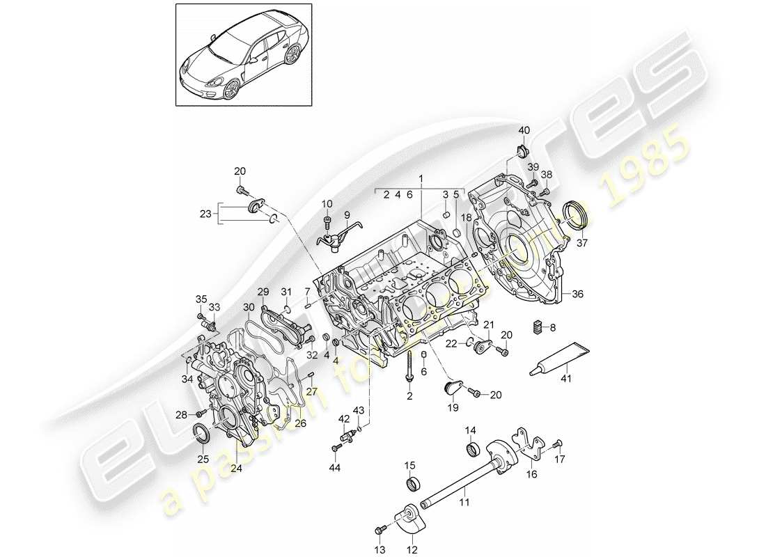 porsche 2016 (panamera 970) carter moteur schéma des pièces