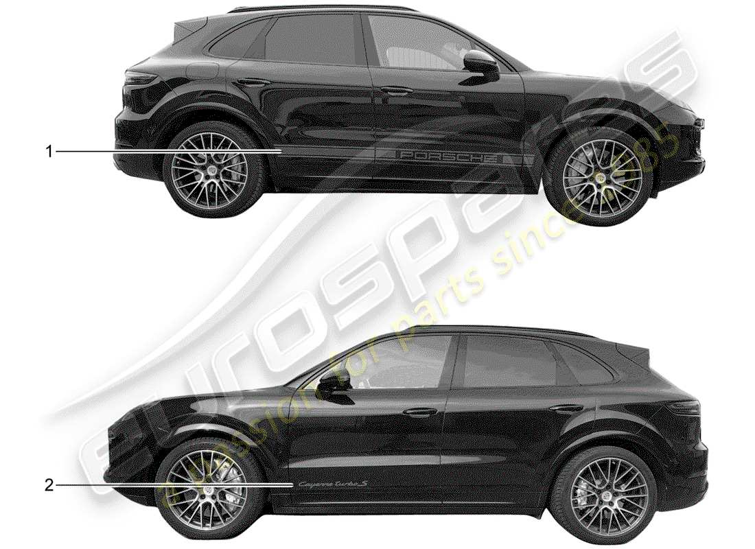 porsche 2011 (tequipment cayenne) schéma des pièces de la feuille de garniture