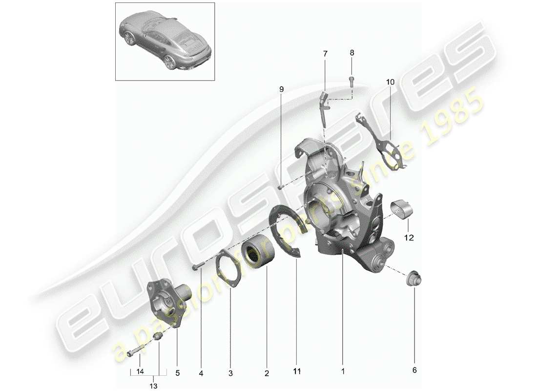porsche 2017 (991-2 turbo) essieu arrière schéma des pièces