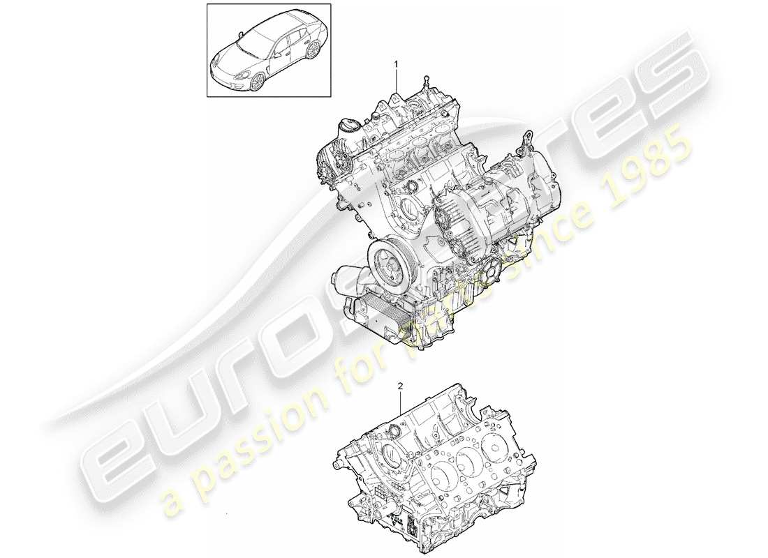 porsche 2016 (panamera 970) diagramme des pièces du bloc long