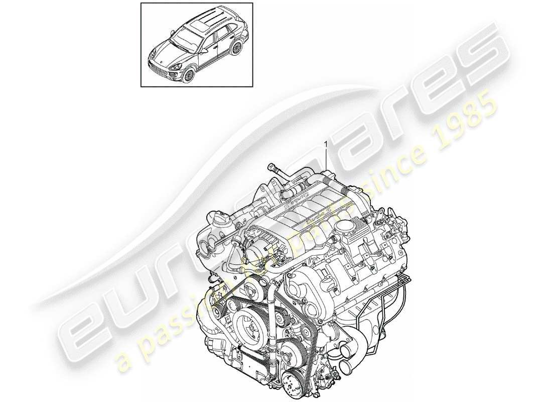 porsche 2011 (cayenne e2 92a) moteur de remplacement schéma des pièces
