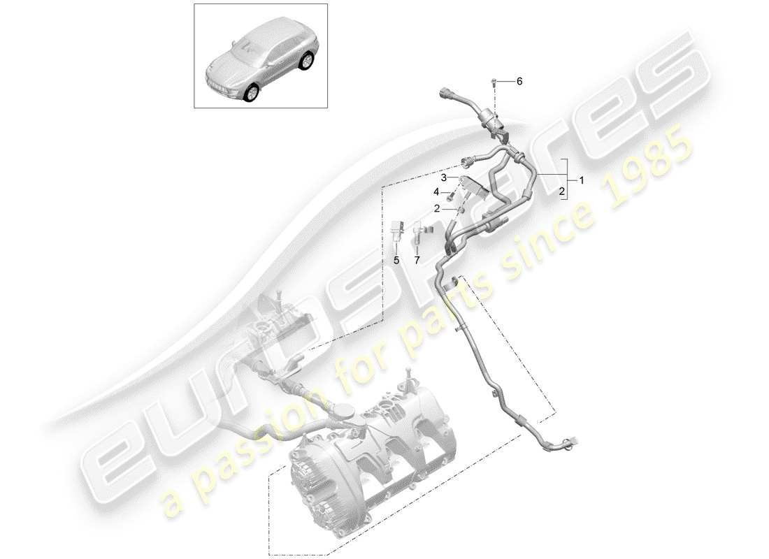 porsche 2018 (macan) ventilation du réservoir schéma des pièces