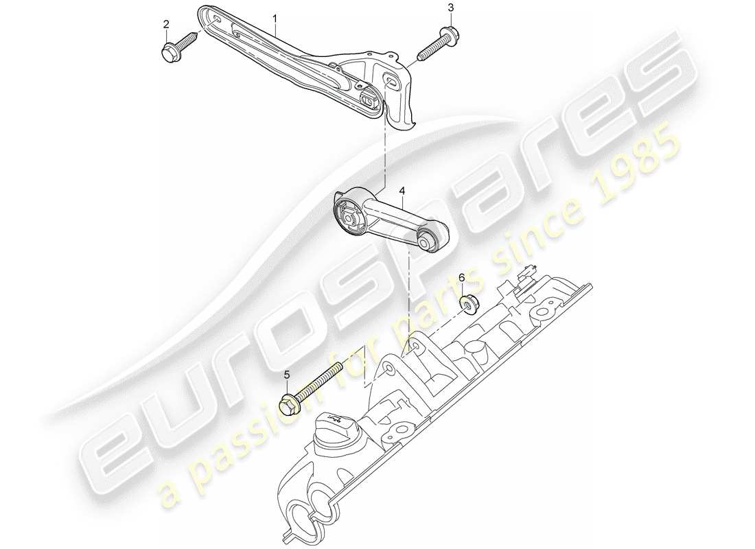 porsche 2008 (cayenne e1 9pa) attaque de levage du moteur schéma des pièces
