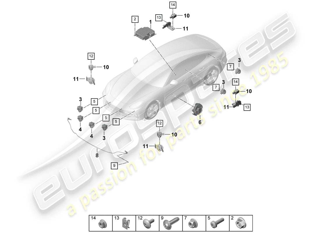 porsche 2017 (panamera 971-1) module de commande électronique schéma des pièces