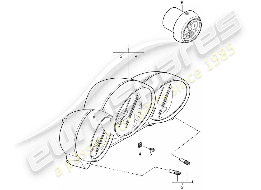 porsche 2008 (987 cayman) instruments schéma des pièces