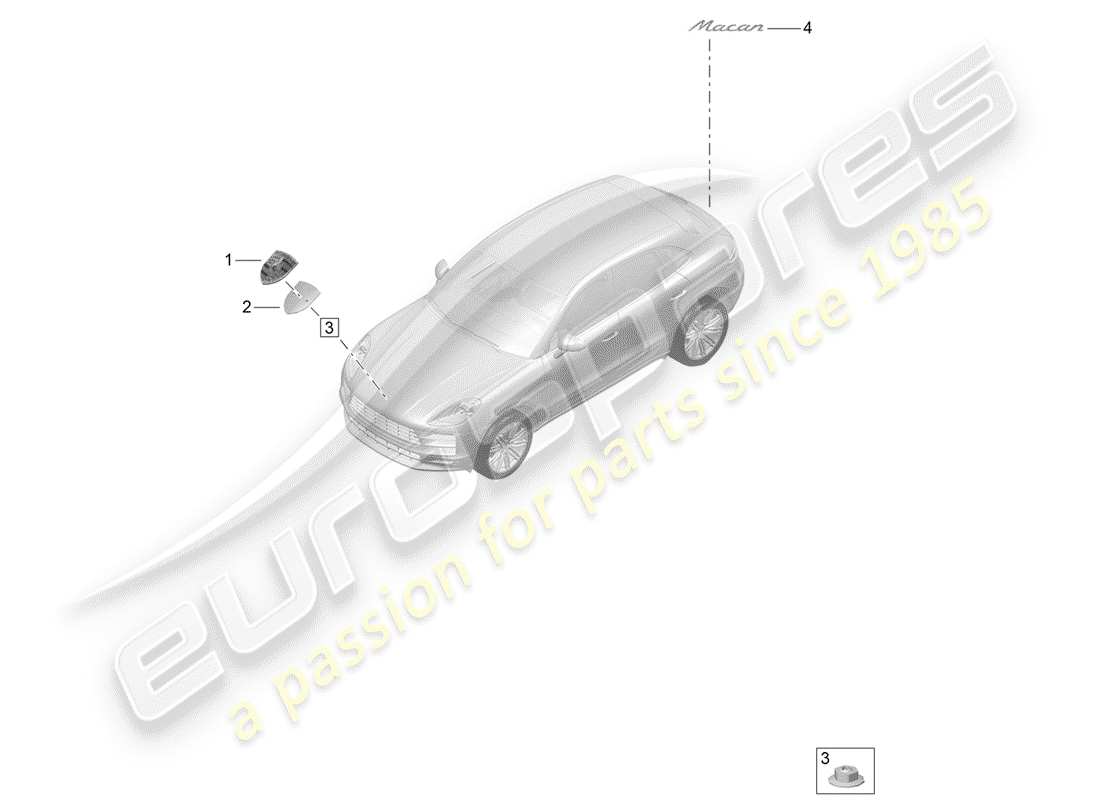 porsche 2020 (macan) plaques signalétiques diagramme des pièces