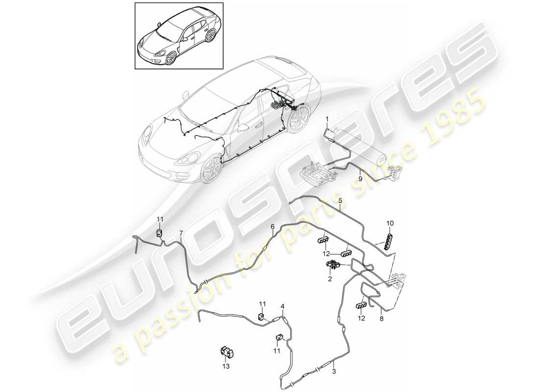 porsche 2010 (panamera 970) système d'auto-nivellement schéma des pièces