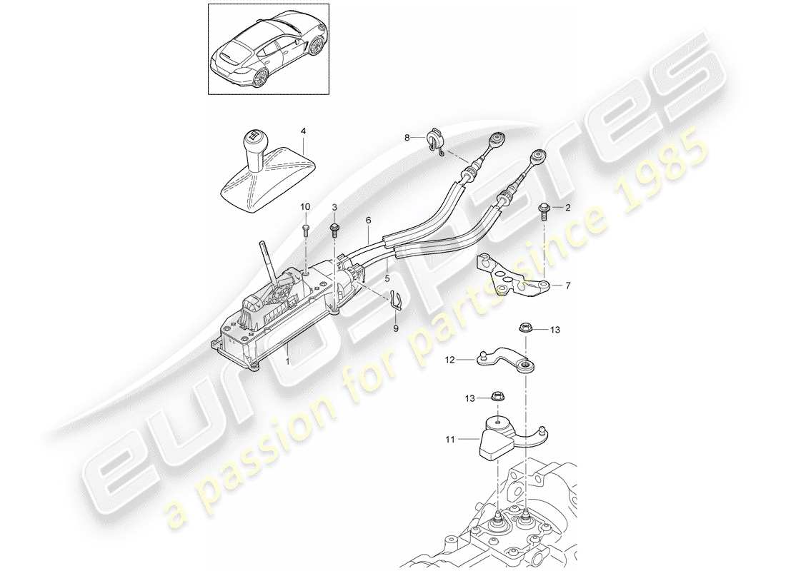 porsche 2010 (panamera 970) contrôle des transmissions schéma des pièces