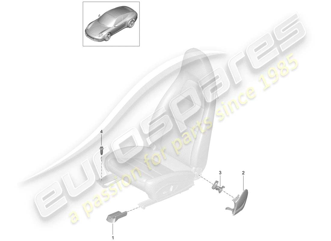 porsche 2013 (991-1) siège schéma des pièces
