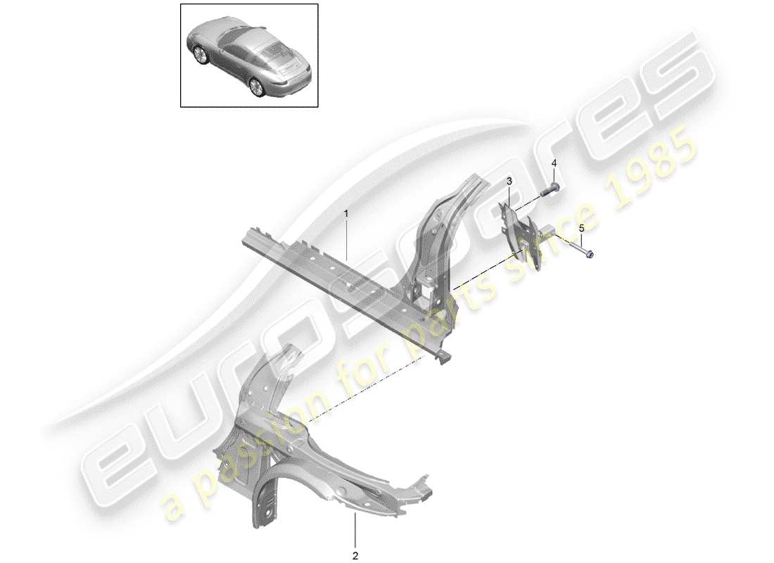 porsche 2013 (991-1) panneau latéral schéma des pièces