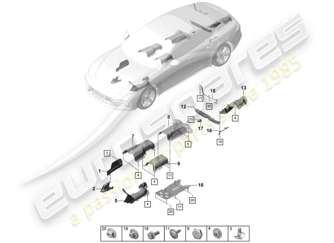 porsche 2017 (panamera 971-1) garnitures schéma des pièces