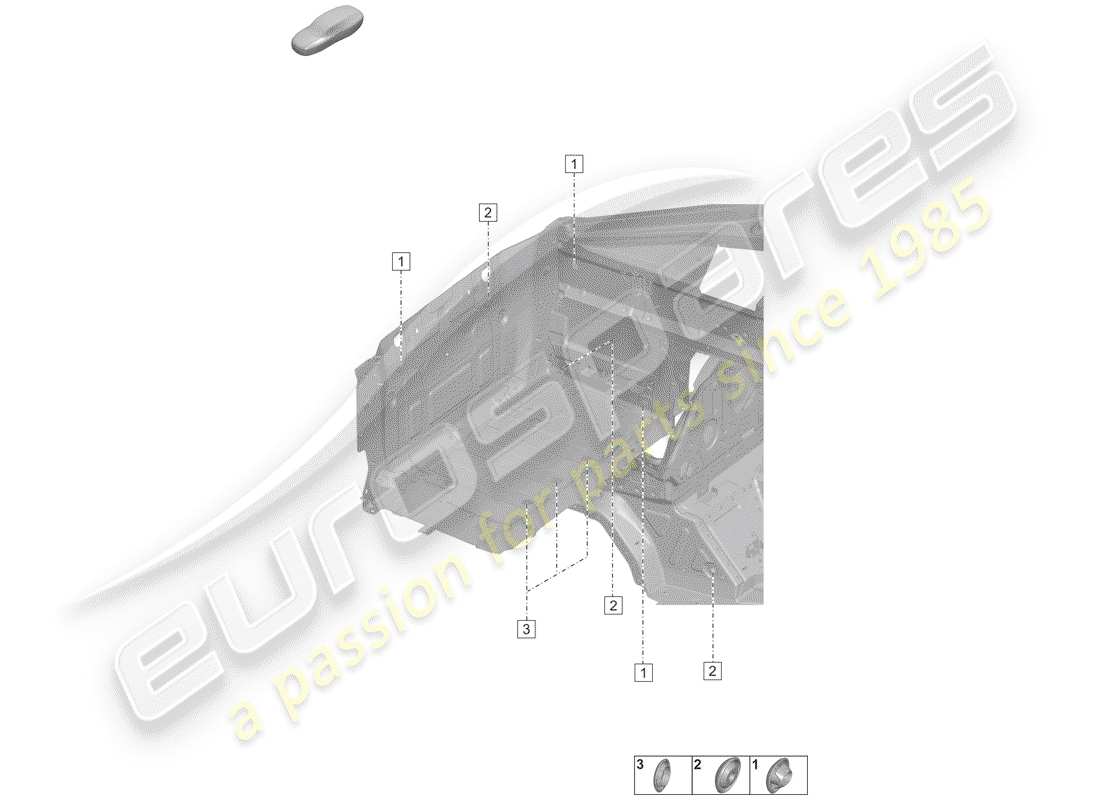 porsche 2020 (992-1) bouchons pour le corps schéma des pièces