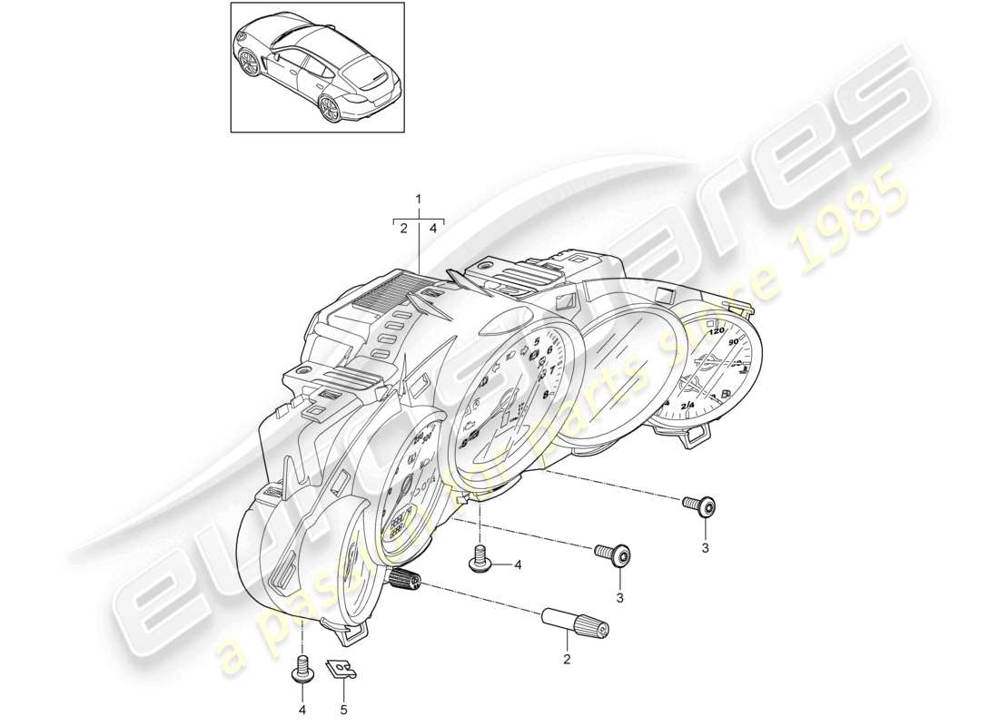 porsche 2010 (cayenne e1 9pa) programme exclusif combiné-instrument schéma des pièces