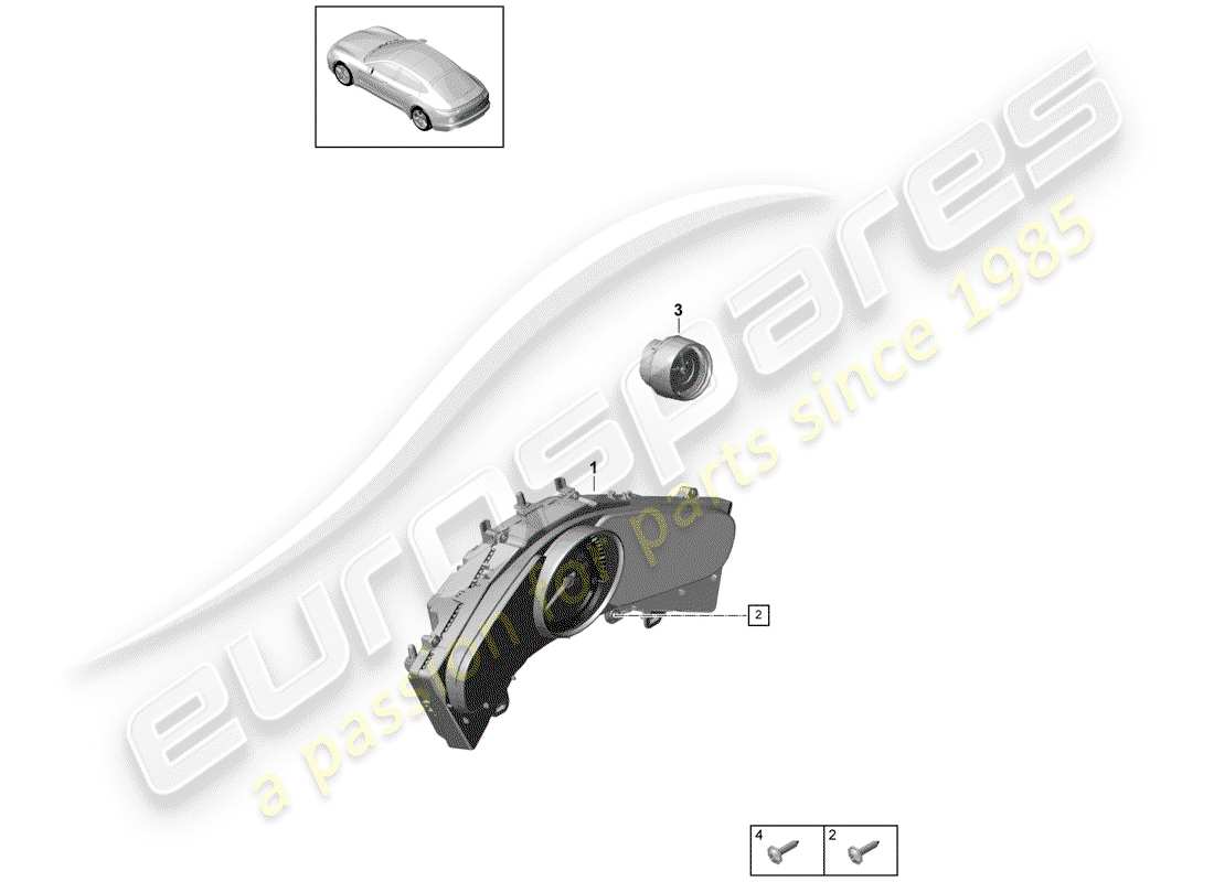 porsche 2020 (panamera 971-1) groupe d'instruments schéma des pièces