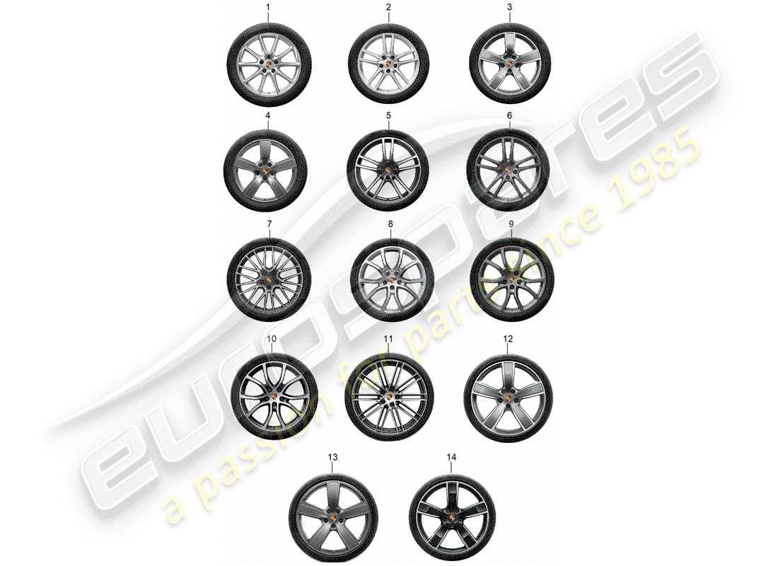 porsche 2014 (tequipment cayenne) ensemble d'engrenages schéma des pièces