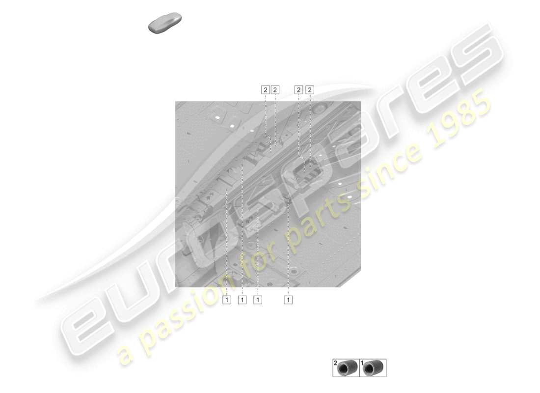 porsche 2019 (992-1) connecteur pour tunnel soubassement schéma des pièces