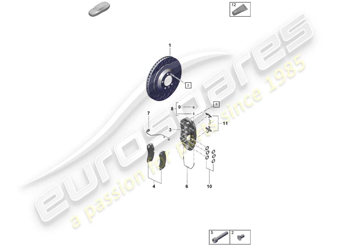 porsche 2019 (718 boxster spyder) freins à disque schéma des pièces