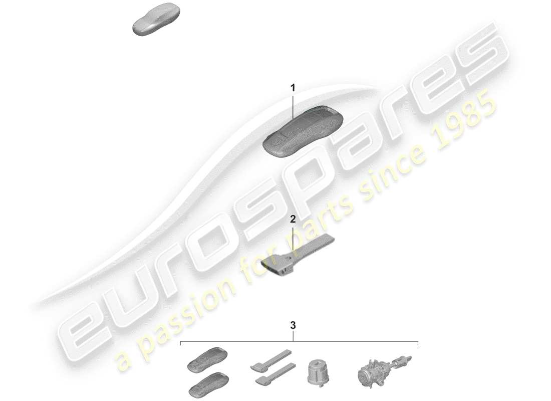 porsche 2019 (992-1) émetteur portatif schéma des pièces