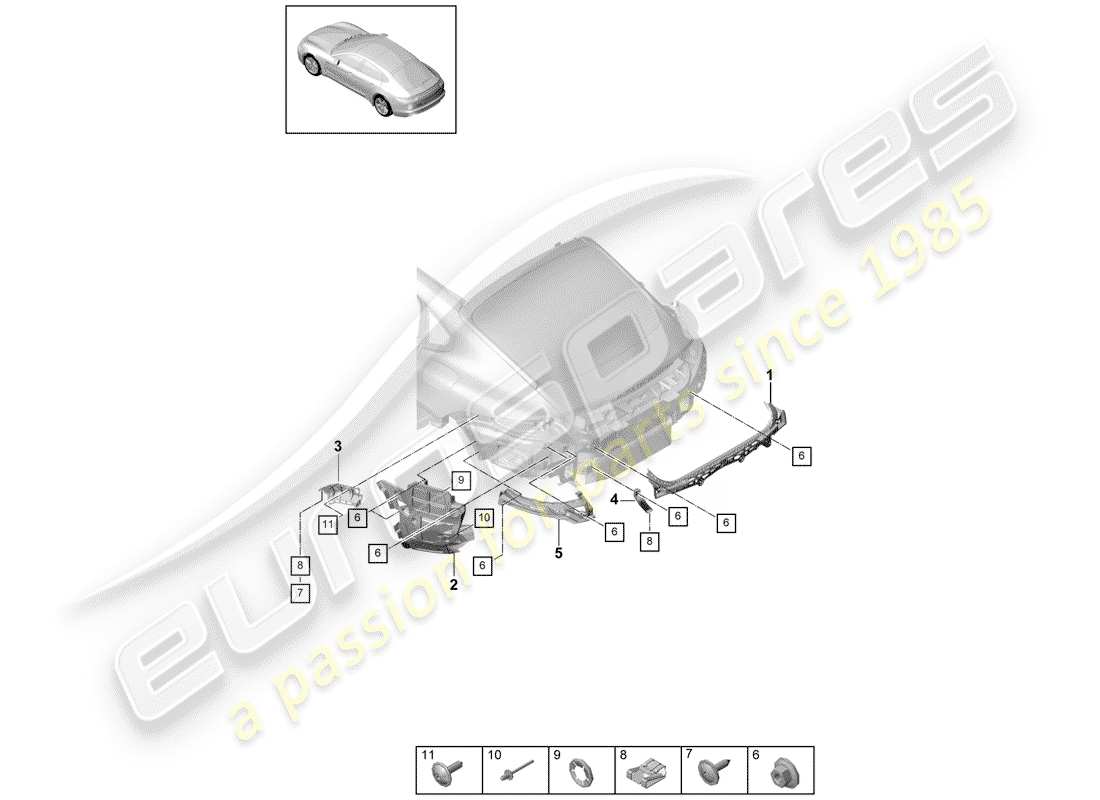 porsche 2017 (panamera 971-1) attaches schéma des pièces
