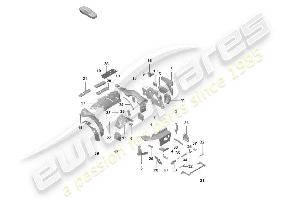 porsche 2019 (992-1) corps d'amortissement pour absorbeur de bruit schéma des pièces