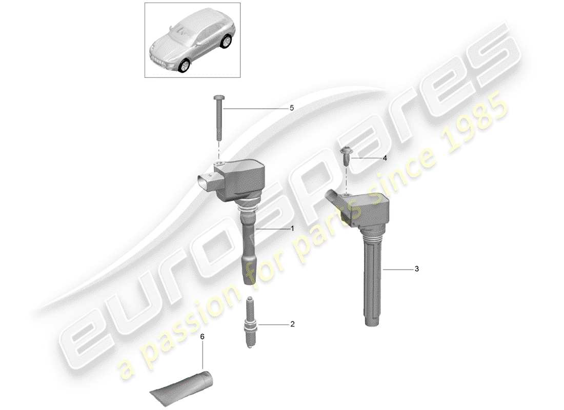 porsche 2014 (macan) système d'allumage schéma des pièces