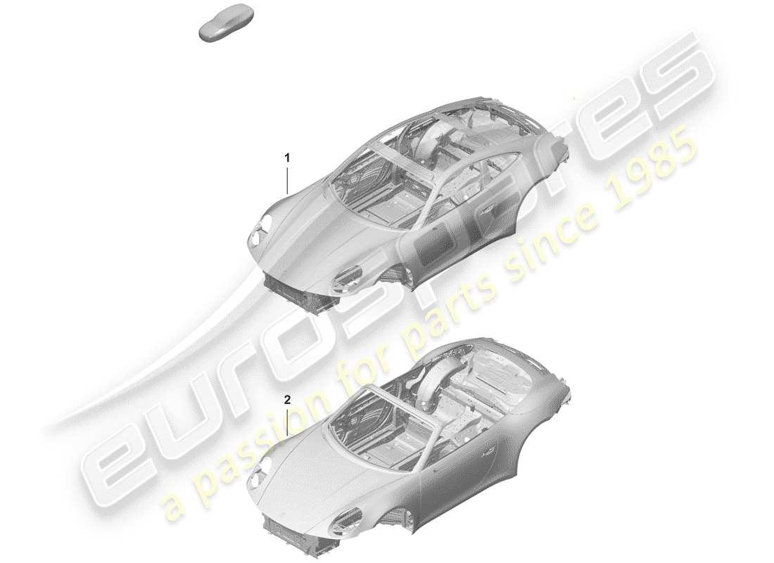 porsche 2019 (992-1) carrosserie diagramme de pièce