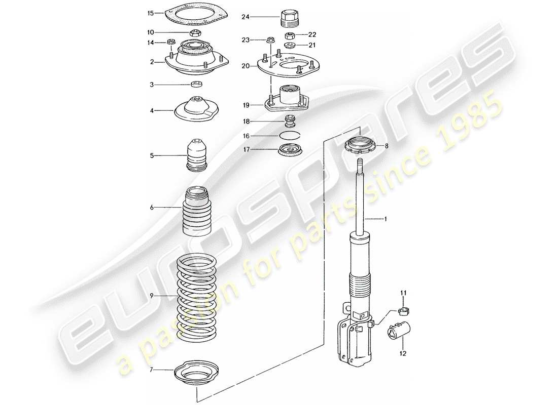 porsche 1996 (993) suspension - amortisseur schéma des pièces