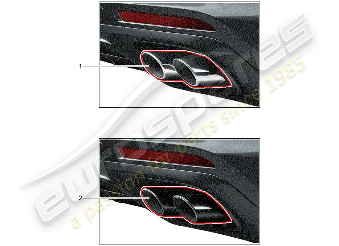 porsche 2016 (tequipment panamera) echappement schéma des pièces