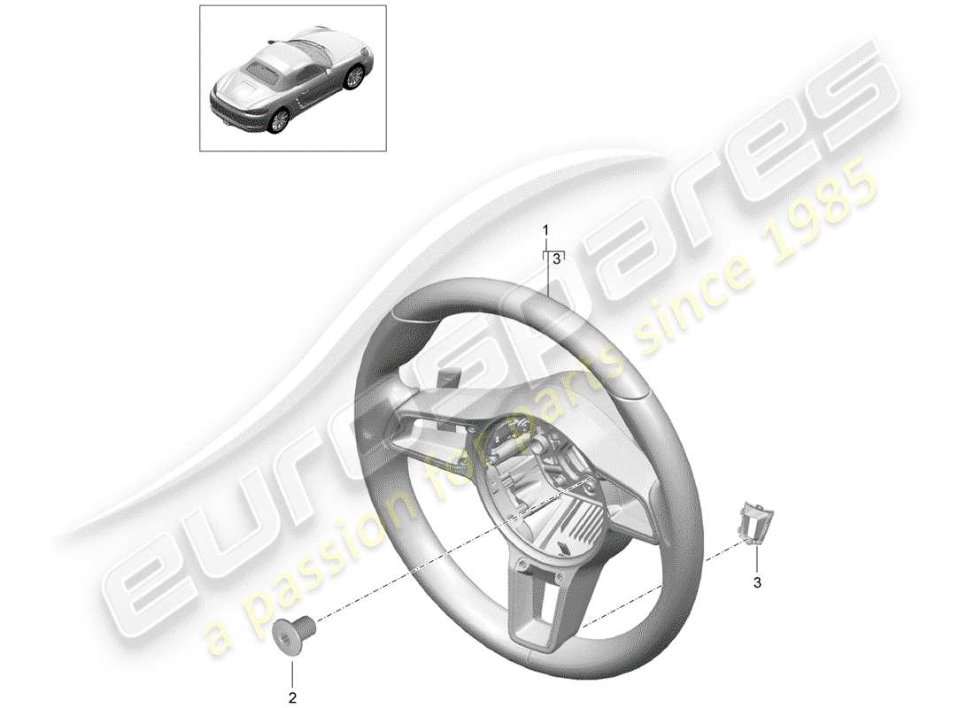 porsche 2020 (718 boxster) volant de direction schéma des pièces