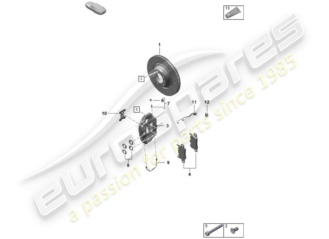 porsche 2019 (718 boxster spyder) freins à disque schéma des pièces