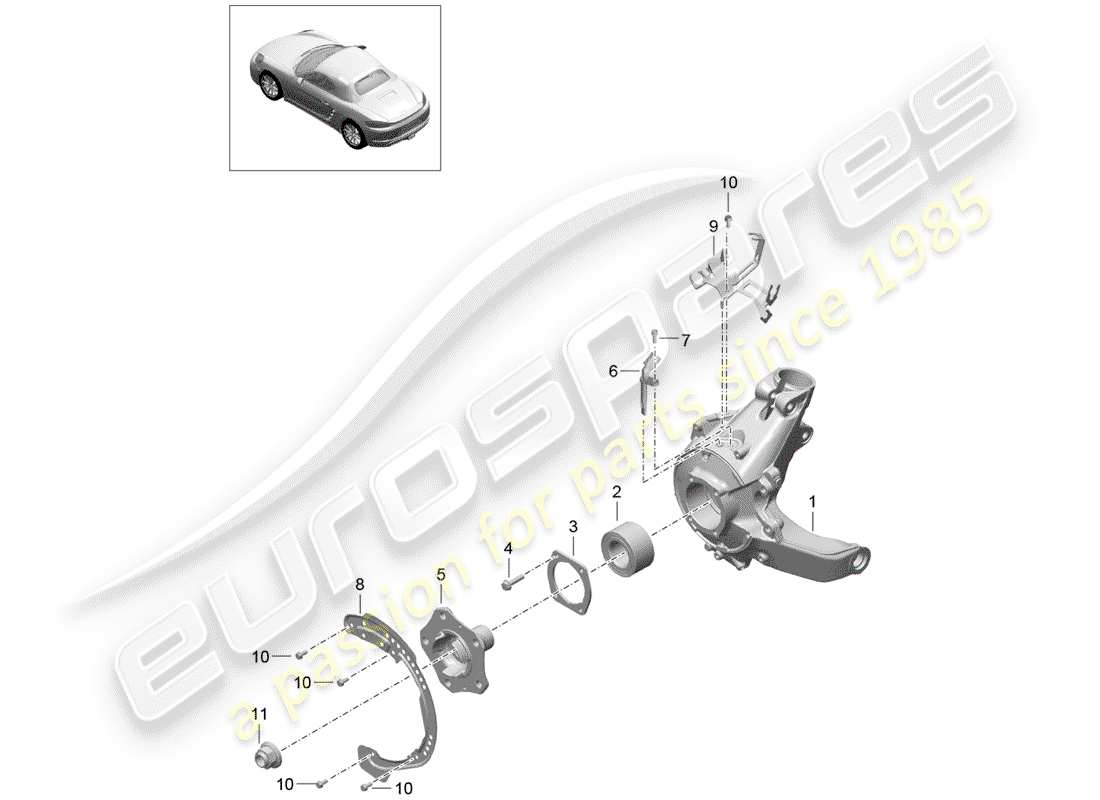 porsche 2018 (718 boxster) essieu arrière schéma des pièces