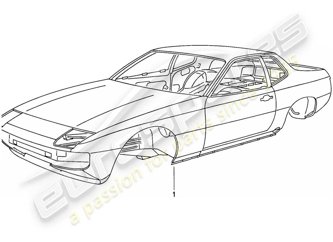 porsche 1987 (924s) carrosserie diagramme de pièce